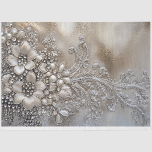 Rhinestone Patina、背景きらきら光る 薄葉紙 (正面)