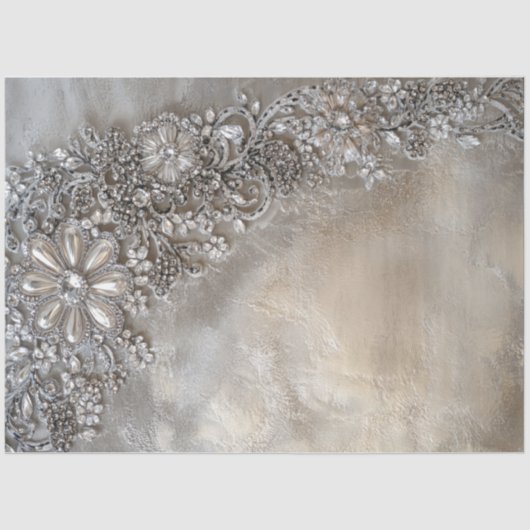 Rhinestone Patina、装飾モチーフ背景 薄葉紙 (正面)