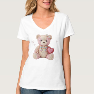 Rhinestone Valentine Bear  Tシャツ