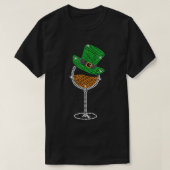 Rhinestone Wine Glasses Drinking St Patricks Day T Tシャツ (デザイン正面)