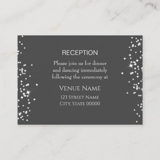Rhinestonesエレガントウェディングレセプションカード エンクロージャーカード (正面)