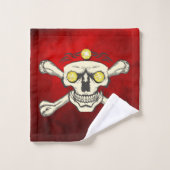 Rhinestonesスカル&クロスボーンバスルームのタオルセット バスタオルセット (ウォッシュタオル)