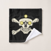 Rhinestonesスカル&クロスボーンバスルームのタオルセット バスタオルセット (ウォッシュタオル)