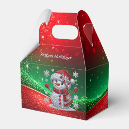 Rhinestones Snowman Holiday Favor Box フェイバーボックス