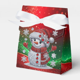 Rhinestones Snowman Holiday Favor Box フェイバーボックス