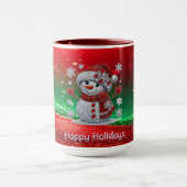 Rhinestones Snowman Holiday Mug マグカップ (中央)