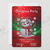 Rhinestones Snowman Holiday Party Invitation 招待状 (正面)