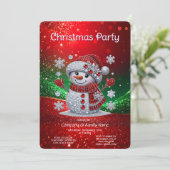Rhinestones Snowman Holiday Party Invitation 招待状 (スタンド正面)