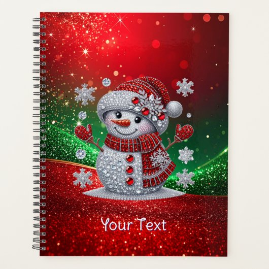 Rhinestones Snowman Holiday Planner プランナー手帳 (正面)