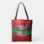 Rhinestones Snowman Holiday Tote Bag トートバッグ (裏面)