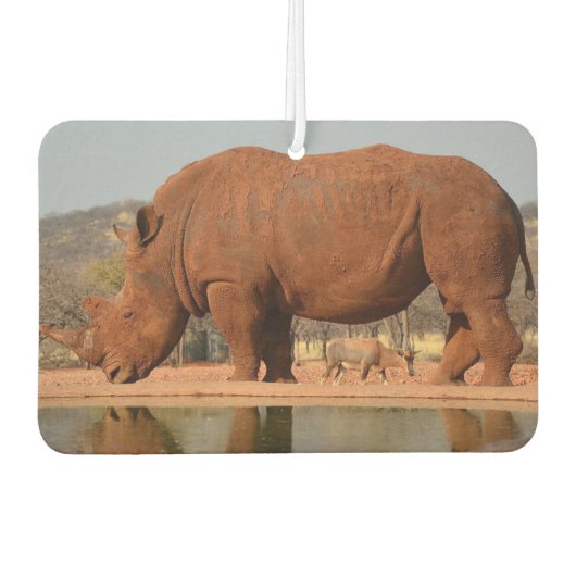 Rhinoと泥の写真 カーエアーフレッシュナー (正面)