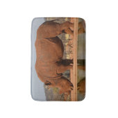 Rhinoと泥の写真 バスマット (正面縦)