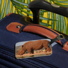 Rhinoと泥の写真 ラゲッジタグ
