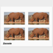 Rhinoと泥の写真 長方形シール (シート)