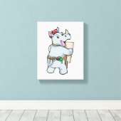 Rhinoと絵画カラー キャンバスプリント (インサイチュ (ウッドフロア))