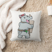 Rhinoと絵画カラー クッション (ブランケット)