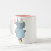 RhinoとUnicycle Mugの傘 ツートーンマグカップ (正面左)