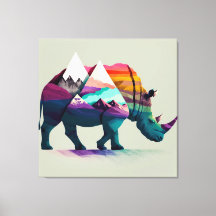 Rhinoのウォールアートと自然の混合。