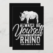 Rhinoのギフトになれないかぎり、常に自分自身でいなさい サンキューカード (正面/裏面)