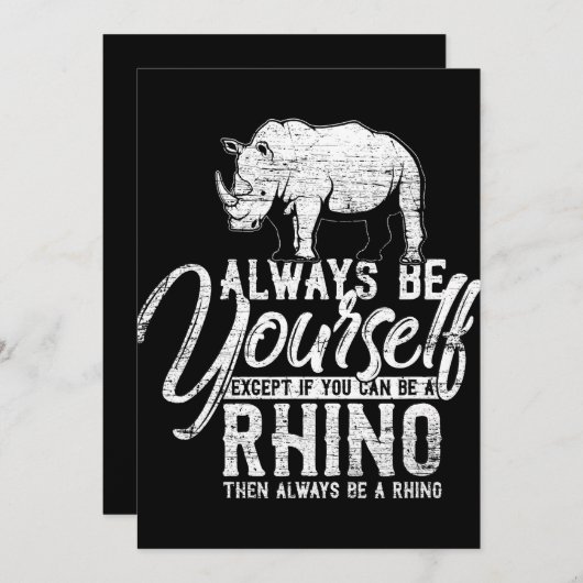 Rhinoのギフトになれないかぎり、常に自分自身でいなさい サンキューカード (正面/裏面)