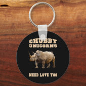 Rhinoの愛好家に愛を必要とする丸々としたユニコーン キーホルダー (正面)