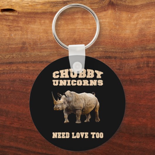 Rhinoの愛好家に愛を必要とする丸々としたユニコーン キーホルダー (正面)