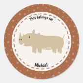 Rhinoの新学期名 ラウンドシール (正面)