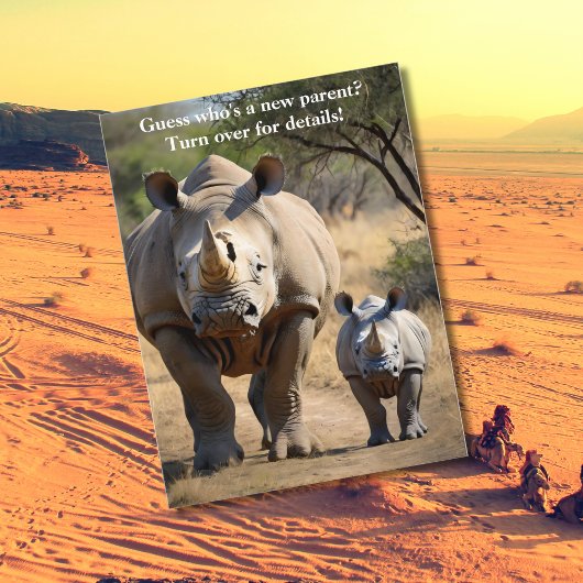 Rhinoの母親と子牛 ポストカード