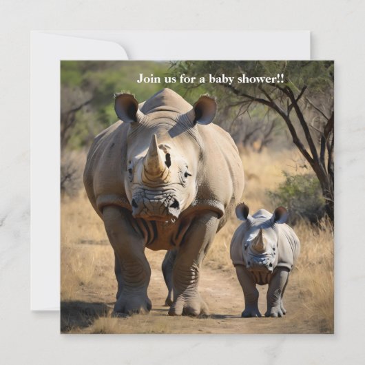 Rhinoの母親と子牛 招待状 (正面)