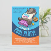 Rhinoオンリラックスインフレータブルプールパーティー漫画 招待状 (スタンド正面)