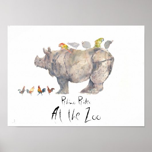 RHINOコピー、Rhino乗り、動物園で ポスター (正面)