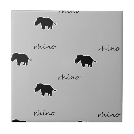 Rhinoシルエットパターン タイル (正面)