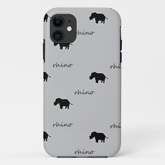 Rhinoシルエットパターン Case-Mate iPhoneケース (裏面)