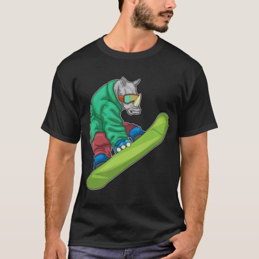 Rhinoスノーボードウィンタースポーツ Tシャツ (正面)