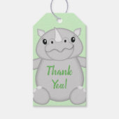 Rhinoベビーシャワーグリーン ギフトタグ (正面)