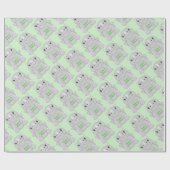 Rhinoベビーシャワーグリーン ラッピングペーパー (フラット)