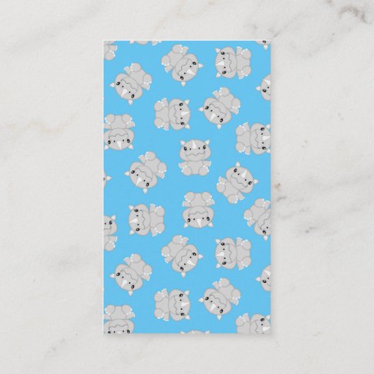 Rhinoベビーシャワーブルー エンクロージャーカード (裏面)