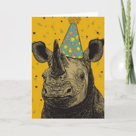 Rhino誕生日パーティーグリーティングカード カード