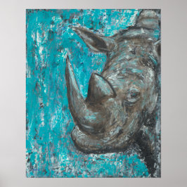Rhino380 -抽象芸術リノシェロスアート ポスター