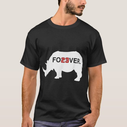 Rhino 23 Fo23Ver Number 23 Forever 23 Legend Fan Tシャツ (正面)