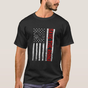 Rhino America USA 救 The Rhino Animal Rights Rhi Tシャツ