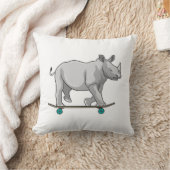 Rhino asスケーターとスケートボード クッション (ブランケット)