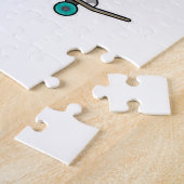 Rhino asスケーターとスケートボード ジグソーパズル (側面)