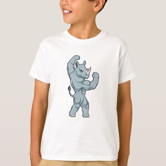 Rhino as Bodybuilder extreme Tシャツ (正面)
