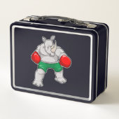 Rhino at Boxing with Boxing gloves メタルランチボックス (裏面)