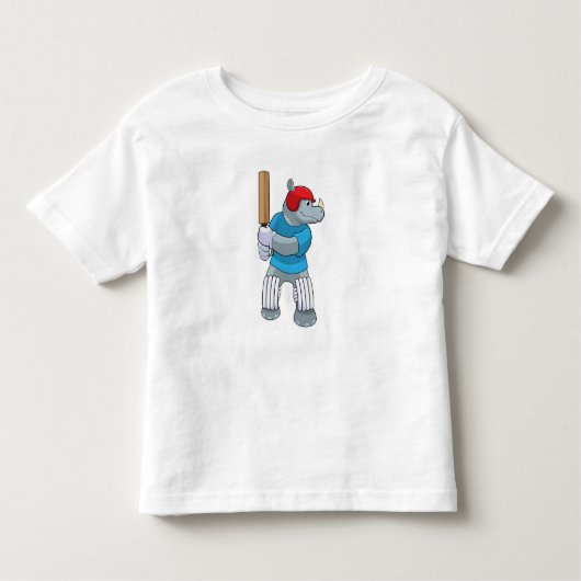 Rhino at Cricket with Cricketこうもり トドラーTシャツ (正面)