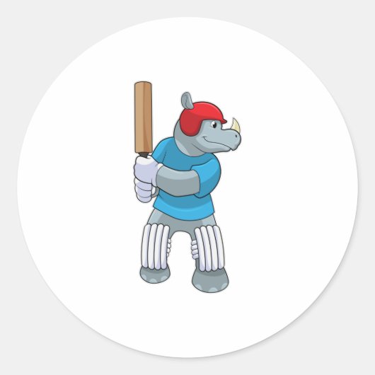 Rhino at Cricket with Cricketこうもり ラウンドシール (正面)
