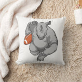 Rhino at Football Sports クッション (ブランケット)