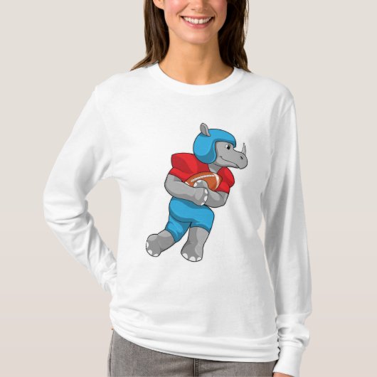 Rhino at Football Sports Tシャツ (正面)