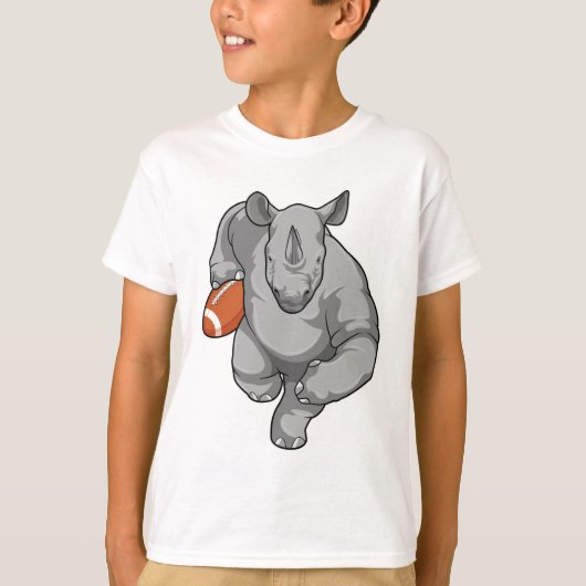 Rhino at Football Sports Tシャツ (正面)